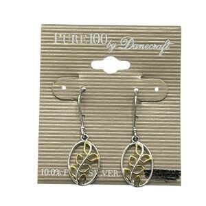 DANECRAFT EARRINGS PURE 100 SILVER DROP DANGLE LEAF LIGHTWEIGHT NEW WITH TAGS